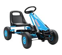 AIYAPLAY Gokart - Coche de pedal con freno de mano, asiento ajustable, marcha adelante y atrás, pedal, vehículo infantil con neumáticos EVA, embrague manual, para niños de 3 a 8 años, color azul