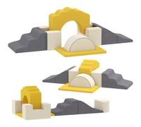 AIYAPLAY Juego 7 Bloques Espuma Niños Montessori Amarillo | Bloques de Psicomotricidad Infantil, Set de Escalada Suave Interior para Escalar y Gatear, 6 Meses-3 Años