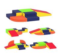 AIYAPLAY Juego de 6 Bloques de Espuma para Niños, Bloques de Psicomotricidad con Base Antideslizante, Set de Escalada para Interior, para Escalar y Gatear, Multicolor