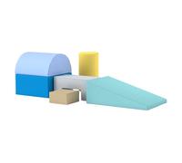 AIYAPLAY Juego de 6 Bloques Psicomotricidad para Niños Bloques de Construcción Figuras de Construcción Juguete para Aprendizaje para Escalar y Gatear Multicolor