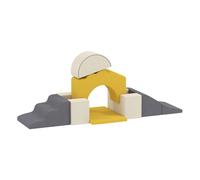 Aiyaplay juego de 7 bloques de espuma para niños, bloques de psicomotricidad, figuras de construcción, juguete para aprendizaje para escalar y gatear, amarillo