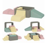 AIYAPLAY Juego de 7 Bloques de Espuma para Niños con Fundas de Pana Lavables para Escalar y Gatear Multicolor