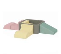 AIYAPLAY Juego de 7 Bloques de Espuma para Niños de 3-6 Años con Fundas de Pana Lavables para Escalar y Gatear Multicolor Aosom España