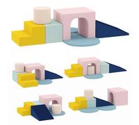 AIYAPLAY Juego de 8 Bloques de Espuma para Niños, Bloques de Psicomotricidad con Fundas de Terciopelo Lavables, Set de Escalada para Interior, para Escalar y Gatear, Multicolor