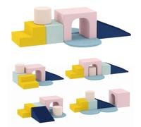 AIYAPLAY Juego de 8 Bloques de Espuma para Niños Escalar Gatear Multicolor | Bloques de Psicomotricidad, Fundas de Terciopelo Desmontables, Set de Escalada Interior