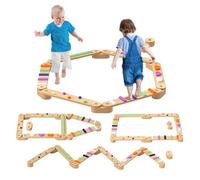 Aiyaplay juego de viga de equilibrio de madera para niños de +3 años barra de equilibrio infantil para entrenamiento de equilibrio en interiores y exteriores multicolor