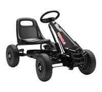 AIYAPLAY Kart a pédales Go-Kart para niños asiento regulable neumáticos EVA embrague manual y freno 110 x 61 x 62 cm negro Aosom España