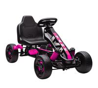 AIYAPLAY Kart a pedales para niños, karting infantil 3 a 6 años con embrague automático, freno, ruedas EVA antideslizantes, rosa