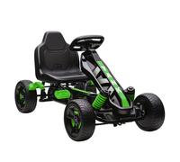 AIYAPLAY Kart Pedales para Niños de +3 Años Go Kart con Embrague Automático Freno Ruedas Antideslizantes de EVA y Marco Metálico Carga 50 kg Verde
