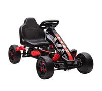 AIYAPLAY Kart Pedales para Niños de +3 Años Go Kart con Embrague Automático Freno Ruedas Antideslizantes de EVA y Marco Metálico Carga 50 kg Rojo