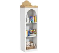 AIYAPLAY Librería Infantil 3 Niveles Estantería Infantil Blanco y Natural