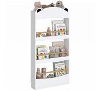 AIYAPLAY Librería Infantil de Pared 4 Niveles Estantería para Libros Blanco | Diseño de Osito, para Dormitorio, Guardería, Sala de Juegos, para Niños de 3 a 8 Años