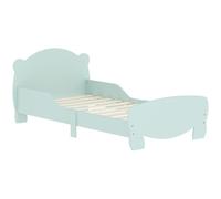 AIYAPLAY Lit enfant lit au sol enfant 70x140 cm avec barrière de sécurité, sommier à lattes inclus et décorations d'ours, pour garçons et filles de 3 à 6 ans - vert