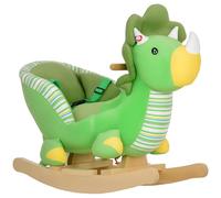 AIYAPLAY Mecedora con temática de Dinosaurios, cinturón de Seguridad, Base de Madera, Pedal, para niños de 18 a 36 Meses, Color Verde