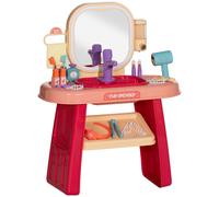 AIYAPLAY Mesa de Tocador para Niños 23 PCS, Mesa de Maquillaje con Espejo, Luz LED y Música, para Niños de 3 a 6 años, rosa