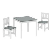 AIYAPLAY Mesa infantil con 2 sillas, conjunto infantil de 3 piezas, set de asientos para niños, muebles infantiles, 56 x 52 x 48 cm Gris Aosom España