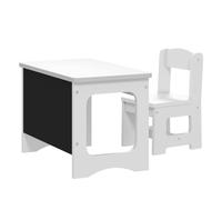 AIYAPLAY Mesa Infantil con Silla, Tablero Reversible, Mesa y Silla Infantil con Pizarra para Dibujo, para Niños y Niñas de 3-6 Años, para Estudio, Guardería, Aulas, Blanco