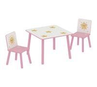 AIYAPLAY Mesa y Sillas Infantiles de 3 Piezas Mesa Infantil con 2 Sillas de Madera de Pino para niños de +3 Años 60x60x44 cm Rosa