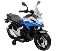 AIYAPLAY Moto eléctrica Infantil Honda 12V con Licencia 3-6 años Azul | Moto para montar, ruedas de entrenamiento, arranque suave, indicador de batería, faros, música, USB, MP3, para niños niñas