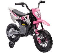 AIYAPLAY Moto eléctrica para niño moto cross para niños de 3 a 6 años 2 motores 12 V velocidad 5 km/h 109,5x60x72,5cm rosa