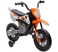 AIYAPLAY Moto Eléctrica para Niños 12V con 2 Motores 3-6 Años Naranja