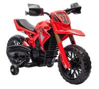 AIYAPLAY Moto Eléctrica para Niños 12V Ruedas de Entrenamiento Bocina Rojo