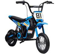 AIYAPLAY Moto Eléctrica para Niños 24V con Motor 250W Velocidad de 6-16km/h Ruedas de 12'' para Niños de 8-12 Años Azul