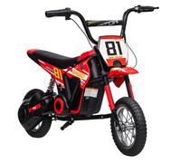 AIYAPLAY Moto Eléctrica para Niños 24V, Moto Eléctrica Infantil con Motor 250W, Velocidad de 6-16km/h, Ruedas de 12'' y Suspensión Trasera, para Niños de 8-12 Años, Rojo