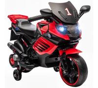 AIYAPLAY Moto Eléctrica para Niños 6V, Moto Eléctrica Infantil con Ruedas de Apoyo, Música, Faro, para Niños de 18-36 Mesas, Rojo