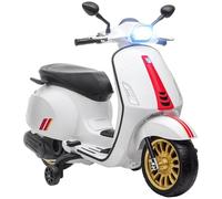 AIYAPLAY Moto Eléctrica para Niños con Licencia Vespa +3 Años 6V Blanco