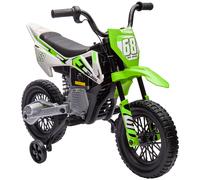 AIYAPLAY Moto Eléctrica para Niños de +3 Años con Batería 12V Música y Ruedas Auxiliares Carga 30 kg Verde