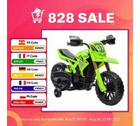 AIYAPLAY Moto Eléctrica para Niños de +3 Años Moto de Batería 12V para Niños con Ruedas de Entrenamiento Acelerador en Puño y Bo Green