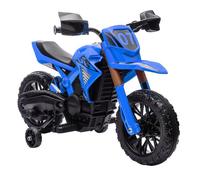 AIYAPLAY Moto Eléctrica para Niños de +3 Años Moto de Batería 12V para Niños con Ruedas de Entrenamiento Acelerador en Puño y Bocina Carga 30 kg Azul