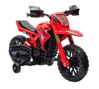 Aiyaplay moto eléctrica para niños de +3 años moto de batería 12v para niños con ruedas de entrenamiento acelerador en puño y bocina carga 30 kg rojo