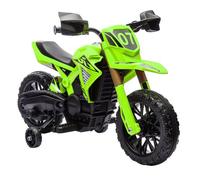 AIYAPLAY Moto Eléctrica para Niños de +3 Años Moto de Batería 12V con Ruedas de Entrenamiento Acelerador en Puño y Bocina Moto para Niños Carga 30 kg Verde