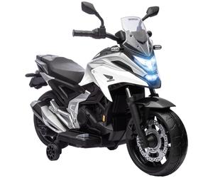 AIYAPLAY Moto eléctrica para niños moto portador Honda para niños 3 a 6 años con música, luces Blanco Aosom España