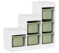 AIYAPLAY Mueble de almacenamiento para juguetes de niños con 6 contenedores extraíbles, 3 niveles de almacenamiento, 96 x 38,5 x 90, verde