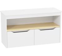 AIYAPLAY Estantería para Juguetes Infantil Librería Infantil con 2 Cajones y Compartimento para Salón Dormitorio Sala de Juegos 80x30x45 cm Blanco