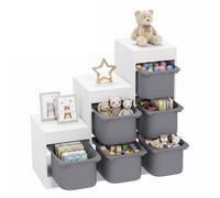 AIYAPLAY Organizador de Juguetes 6 Cestas Extraíbles 3 Niveles Niños Gris | Unidades de almacenamiento de juguetes, limpieza fácil, para edades 3-8 años.