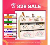 AIYAPLAY Organizador de Juguetes Infantil Estantería para Juguetes con 9 Cestas de Tela no Tejida Extraíbles 93x30x70 cm Amarill Yellow