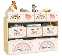 AIYAPLAY Organizador de Juguetes Infantil Estantería para Juguetes con 9 Cestas de Tela no Tejida Extraíbles 93x30x70 cm Amarillo