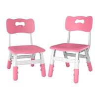 AIYAPLAY Pack de 2 sillas Infantiles de Escritorio, Altura Ajustable en 3 Niveles, con Respaldo ergonómico, para niños de 1,5 a 8 años, Carga máxima 50 kg, Rosa