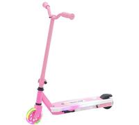 AIYAPLAY Patinete eléctrico para niños de 6 km/h y 8 km, 6 kg ligero, con ruedas traseras auxiliares, luz LED intermitente y freno eléctrico, para niños y niñas de 4 a 7 años, rosa