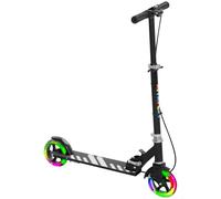 AIYAPLAY Patinete Plegable para Niños de 3-8 Años de 2 Ruedas con LED Luces Manillar de 4 Altura Ajustable Doble Frenos Negro