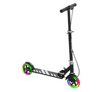 Aiyaplay patinete plegable para niños de 3-8 años, patinete infantil de 2 ruedas con led luces, manillar de 4 altura ajustable, freno posterior y de mano, negro