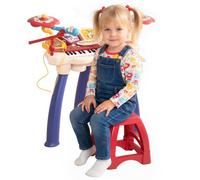 AIYAPLAY Piano Electrónico Infantil 2 en 1 Niños 74x32,2x71 cm Multicolor | Piano para Niños, 32 Teclas, Batería, Taburete, Micrófono, 19 Canciones, Volumen Ajustable