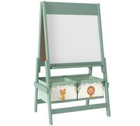 AIYAPLAY Pizarra Infantil Caballete 3 en 1 Caballete de Pintura para Niños de Doble Cara con Rollo de Papel y Cestas Verde
