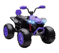 AIYAPLAY Quad eléctrico 24V para niños función adelante/atrás Púrpura | Quad para niños, 4 ruedas con suspensión, faros, entrada USB y MP3, 2 plazas, 4-6,5 km/h, para edades 3-8