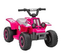 AIYAPLAY Quad eléctrico Infantil con función de Avance y Retroceso, LED y claxon, Coche eléctrico para niños de 1,5 a 3 años, 3 km/h, Metal Rosa