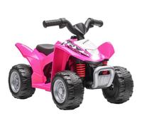 AIYAPLAY Quad Eléctrico Niños Honda 18-36 Meses 6V 2,8 km/h Rosa | Vehículo Eléctrico a Batería Infantil, Faros LED, Bocina, Avance, 65,5x38,5x43,5 cm